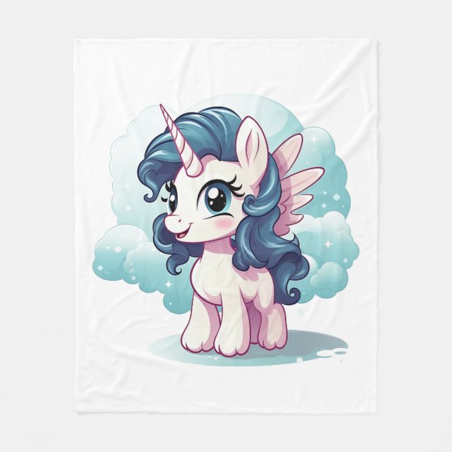 🌈 "Enchanted Dreams" Unicorn Fleece Blanket 🦄 (Front)