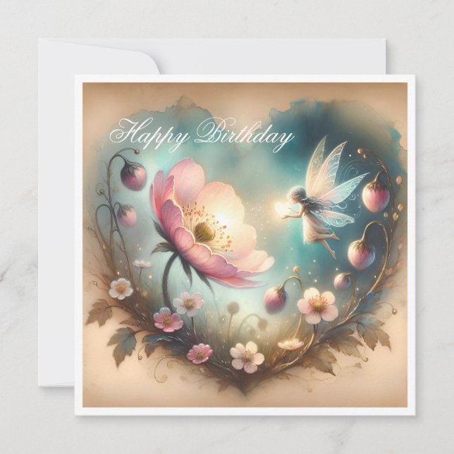 Enchanted Dreamy Fairy and Wildflower Heart (Front)