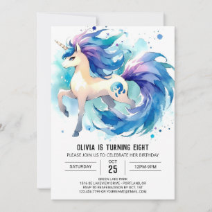 Enchanted Editable Horse Birthday Invitation