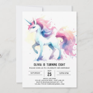 Enchanted Editable Horse Birthday Invitation