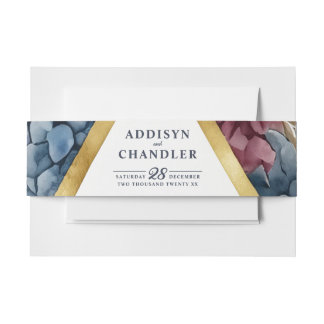 Enchanted Elegance Jewel-Toned Floral Wedding Invitation Belly Band