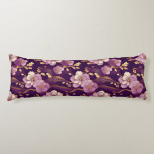 Enchanted Elegance: Purple Aubergine Floral  Body Cushion