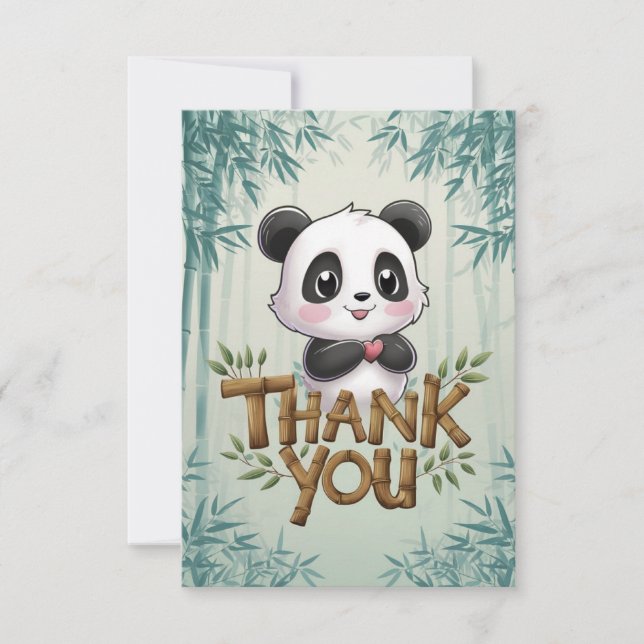Enchanted Elegant Panda  Thank You Card (Front)