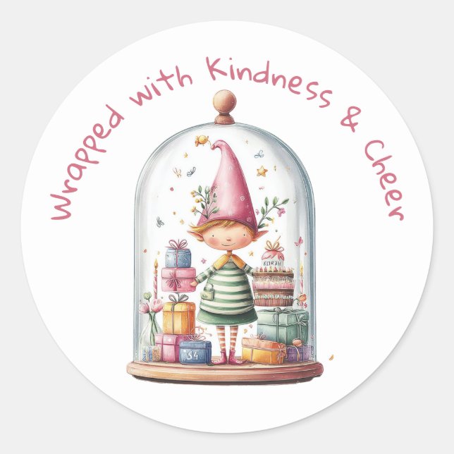 Enchanted Elf | North Pole Christmas  Classic Round Sticker (Front)