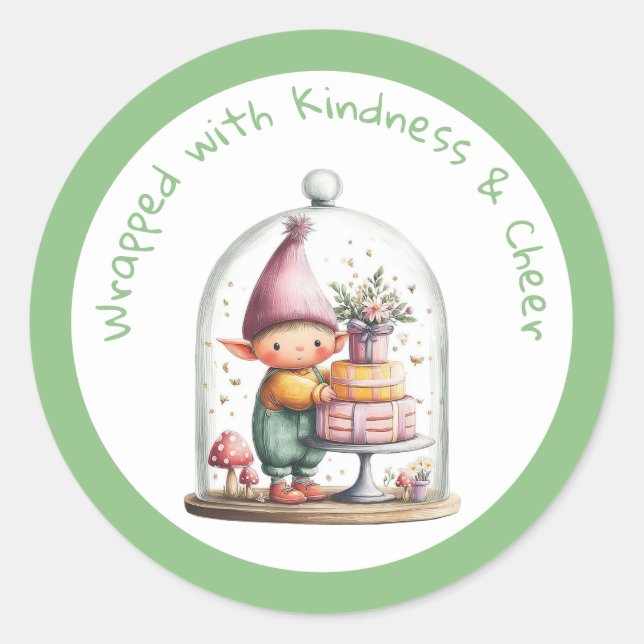 Enchanted Elf | North Pole Christmas  Classic Round Sticker (Front)