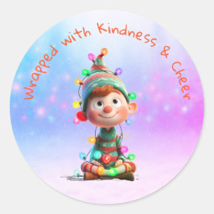 Enchanted Elf North Pole Christmas Classic Round Sticker