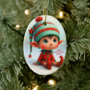 Enchanted Elf   North Pole Christmas Magic Ceramic Tree Decoration