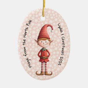 Enchanted Elf North Pole Christmas Magic Ceramic Tree Decoration
