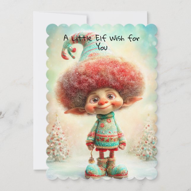 Enchanted Elf | North Pole Christmas Magic Holiday Card (Front)