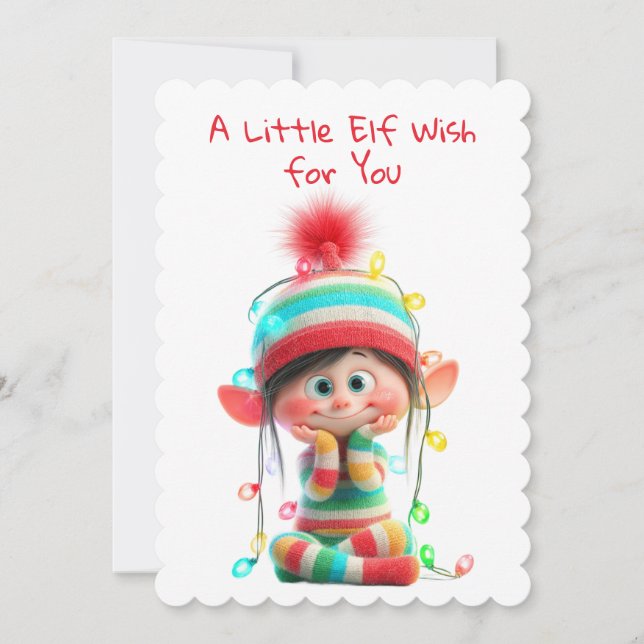 Enchanted Elf | North Pole Christmas Magic Holiday Card (Front)