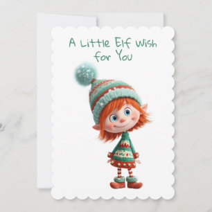 Enchanted Elf   North Pole Christmas Magic Holiday Card
