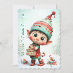 Enchanted Elf   North Pole Christmas Magic Holiday Card