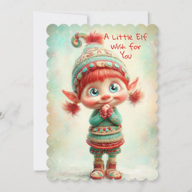 Enchanted Elf | North Pole Christmas Magic Holiday Card (Front)