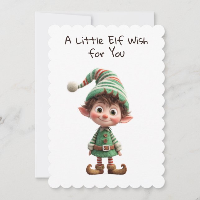 Enchanted Elf | North Pole Christmas Magic Holiday Card (Front)