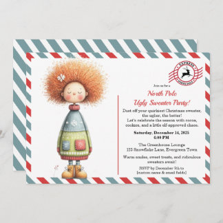 Enchanted Elf | North Pole Ugly Sweater Party  Invitation