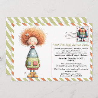 Enchanted Elf | North Pole Ugly Sweater Party  Invitation