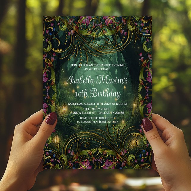Enchanted Evening Any Occasion Birthday Invitation (Enchanted forest invitation for any occasion. Simply add your event details.)