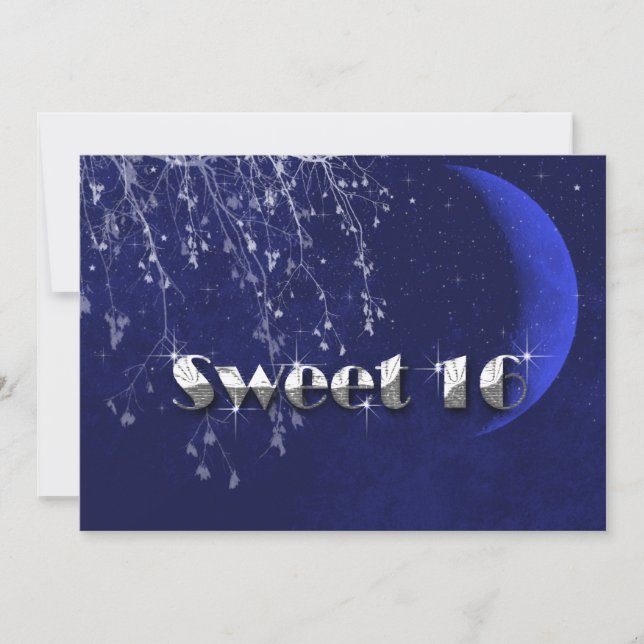 Enchanted Evening, Moon and Stars, Sweet Sixteen, Invitation (Front)