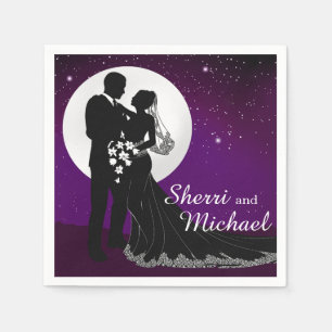 Enchanted Evening Nighttime Wedding purple Napkin
