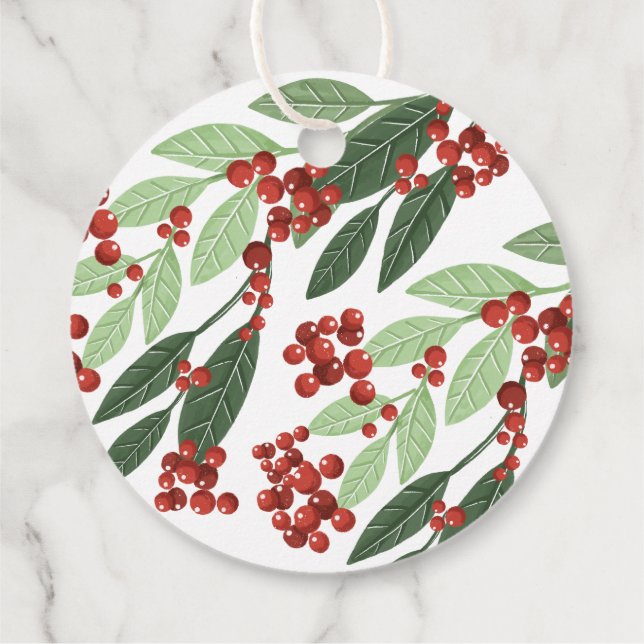 Enchanted Evergreen Elegance Christmas Favour Tags (Back)