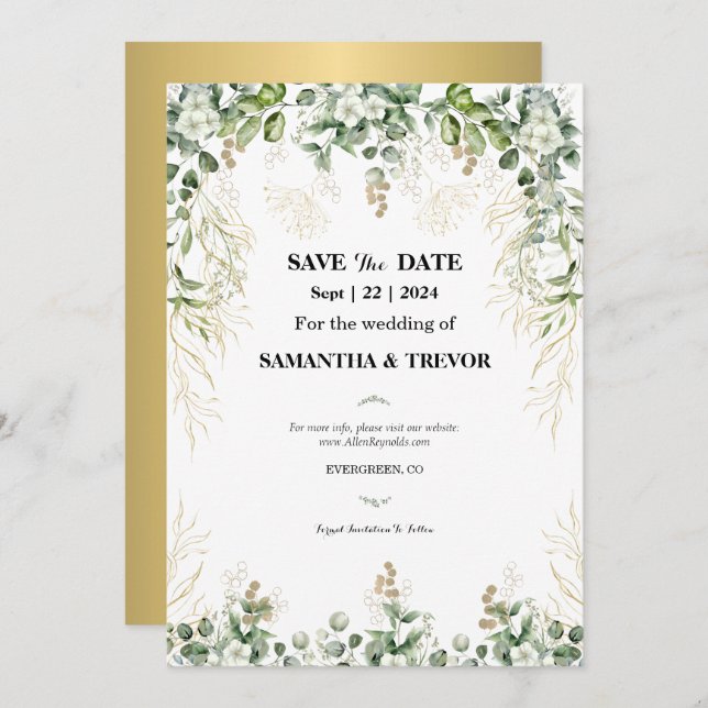 Enchanted Evergreens: Save The Date  Invitation (Front/Back)