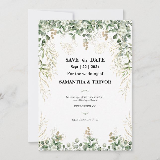 Enchanted Evergreens: Save The Date  Invitation (Front)