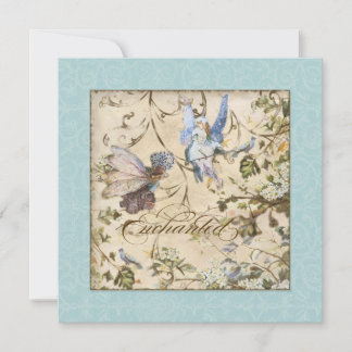 Enchanted Faeries Fairies Floral Vintage Weddings Invitation