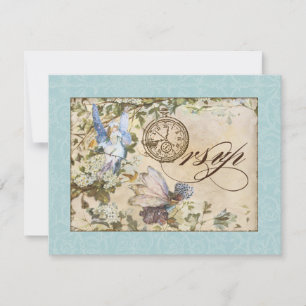 Enchanted Faeries Fairies Floral Vintage Weddings RSVP Card
