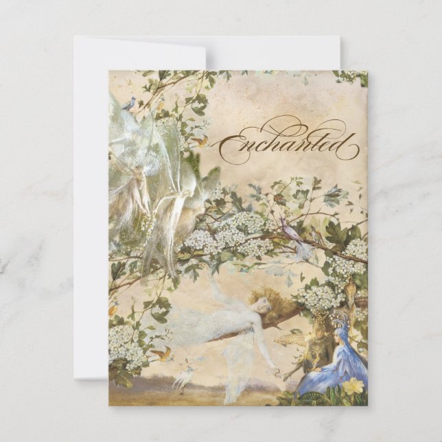 Enchanted Faeries, Vintage Wedding Invitation (Front)