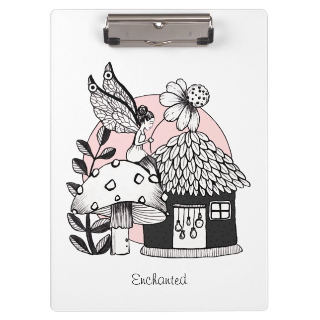 Enchanted Fairy And Fairy House Clipboard (Front)