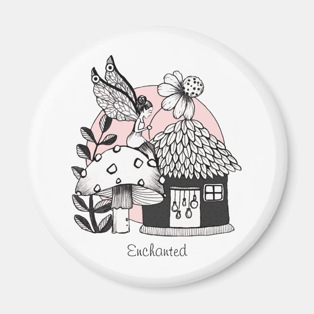 Enchanted Fairy And Fairy House Magnet (Front)