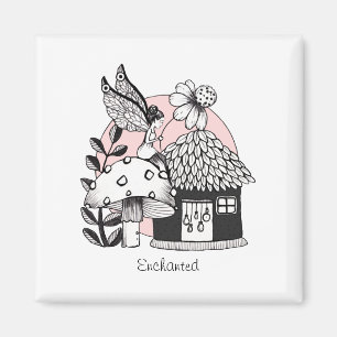 Enchanted Fairy And Fairy House Magnet