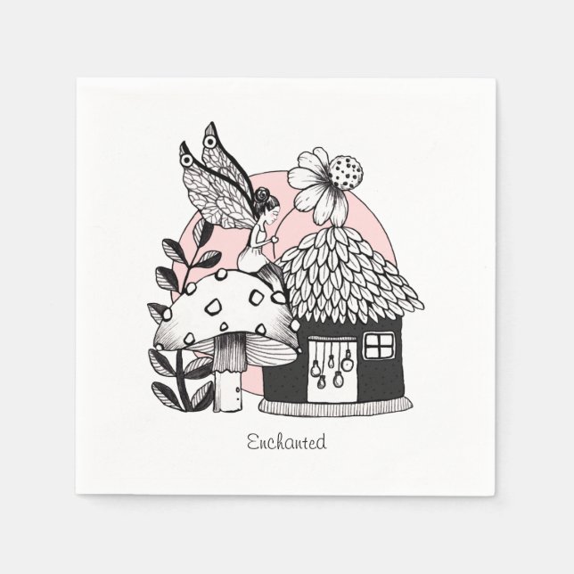 Enchanted Fairy And Fairy House Napkin (Front)