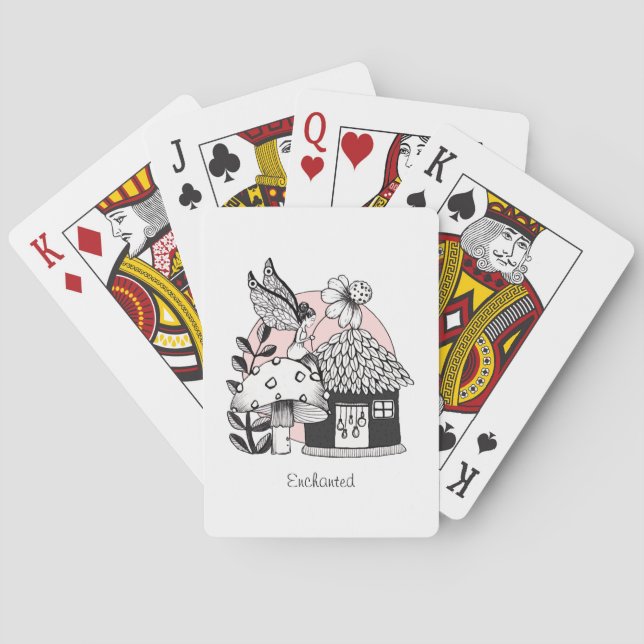 Enchanted Fairy And Fairy House Playing Cards (Back)