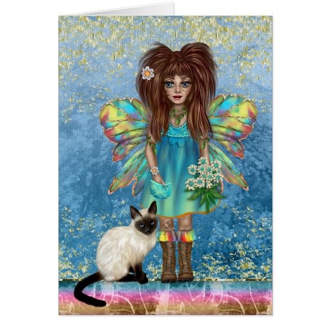 Enchanted Fairy and Flowers All Occasion Card (Front)