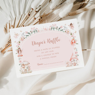Enchanted Fairy Baby Girl Diaper Raffle Enclosure Card