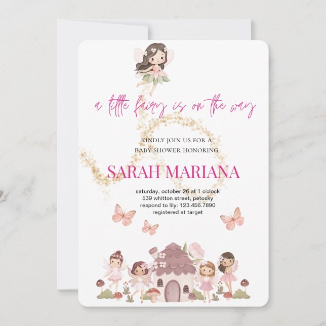Enchanted Fairy Baby Shower Invitation (Front)
