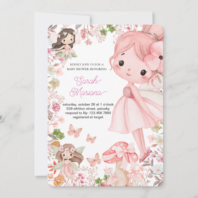 Enchanted Fairy Baby Shower Invitation (Front)