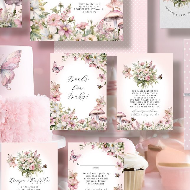 Enchanted Fairy Bee Floral Girl Books for Baby Enclosure Card (Creator Uploaded)