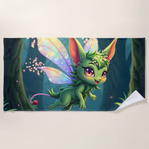 Enchanted Fairy Critter – Magical Forest Sprite  Beach Towel