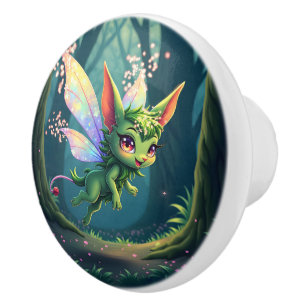 Enchanted Fairy Critter – Magical Forest Sprite  Ceramic Knob