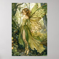 Enchanted Fairy Emerald Forest Kid's Fantasy Art 