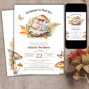 Enchanted Fairy Fall Autumn Woodland Baby Shower  Invitation