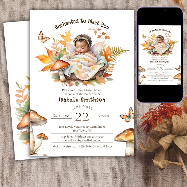 Enchanted Fairy Fall Autumn Woodland Baby Shower  Invitation (Creator Uploaded)