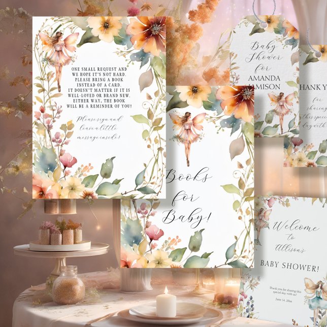 Enchanted Fairy Fall Floral Girl Books for Baby Enclosure Card (Creator Uploaded)