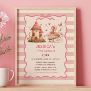 Enchanted Fairy First Birthday Time Capsule Sign