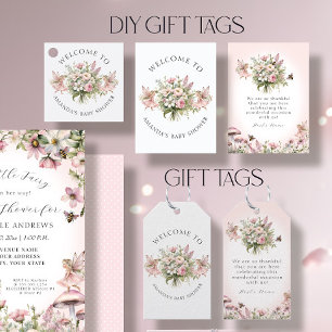 Enchanted Fairy Floral Baby Girl Shower DIY Tags