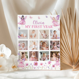 Enchanted Fairy Floral First Year Photo Milestone Poster