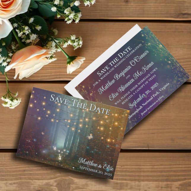 Enchanted Fairy Forest Woodland Wedding Save The Date (Creator Uploaded)
