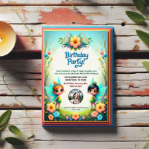 Enchanted Fairy Garden Birthday Party Invitation